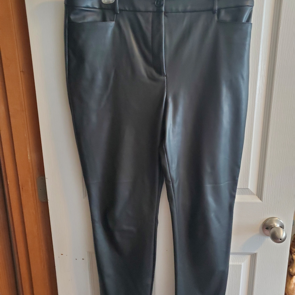2/$10 LOFT Black Faux Leather Pants